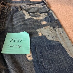 Polo by Ralph Lauren Blue Distressed Slim Straight Jeans